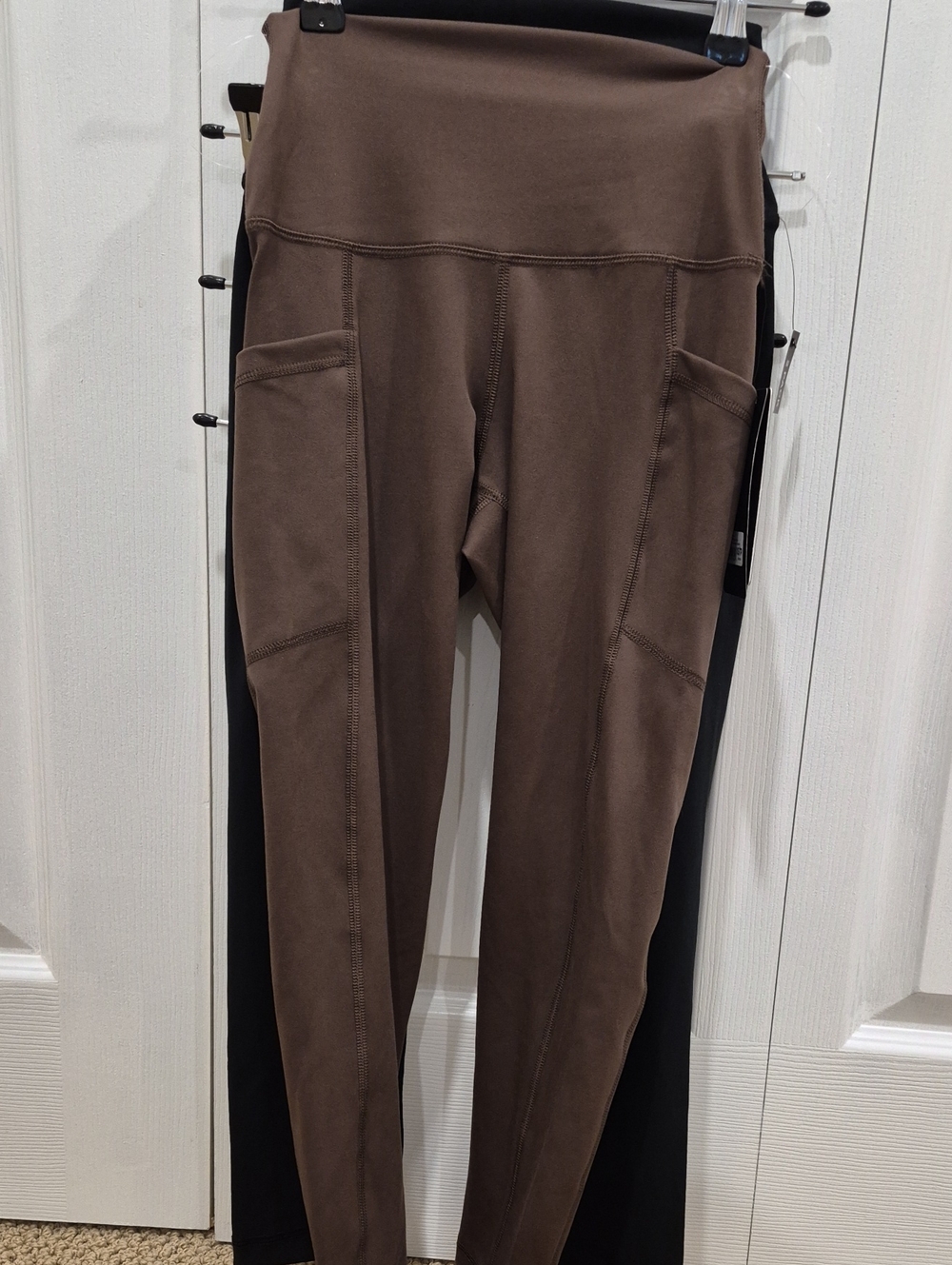 90 Degree By Reflex Brown Pocketed Womens Leggings Set Of 2